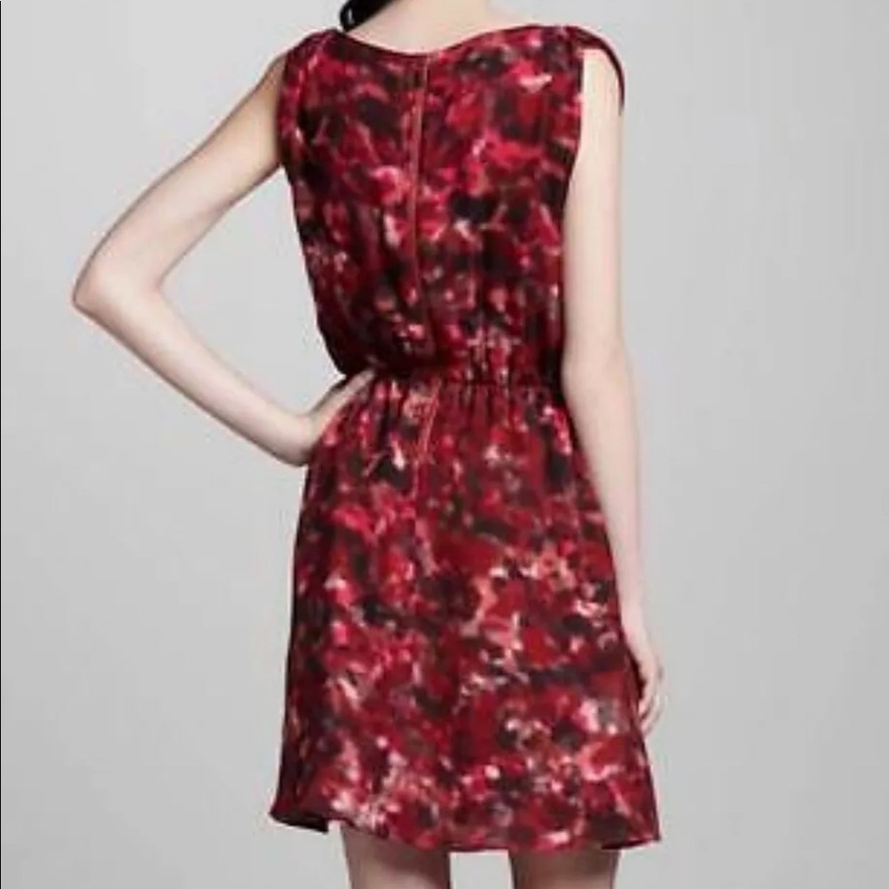 Alicia + Olivia Red‎ Watercolor Silk Mini Dress - Picture 15 of 16